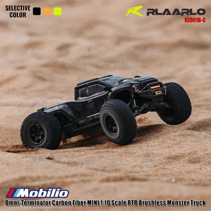 Rlaarlo Omni-Terminator Carbon Fiber MINI Skala 1:10 RTR Brushless Monster Truck Versi V2 RZ001B-C RZ001O-C RZ001Y-C
