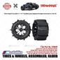 Traxxas Part #7862X Tires & Wheels Assembled Glued XRT Race Black Chrome Wheels Gravix Belted Tires Dual Profile 4.3" Outer 5.7" Inner Foam Inserts RC X-Maxx XRT
