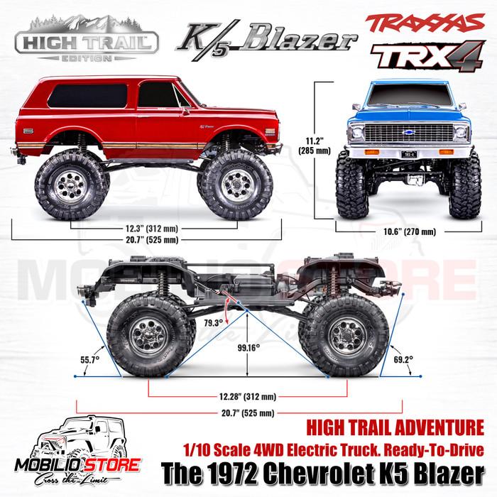 Traxxas 92086-4 TRX4 High Trail The 1972 Chevrolet K5 Blazer 1/10 4WD RTR RC Clipless