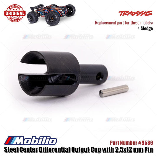 Traxxas Part #9586 Steel Center Differential Output Cup with 2.5x12 mm Pin RC Sledge 1/8 Scale Off-Road