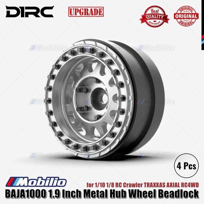 D1RC BAJA1000 Velg Logam Hub Beadlock 1.9 Inci untuk Crawler RC 1/10 1/8 TRAXXAS AXIAL RC4WD Bagian Peningkatan