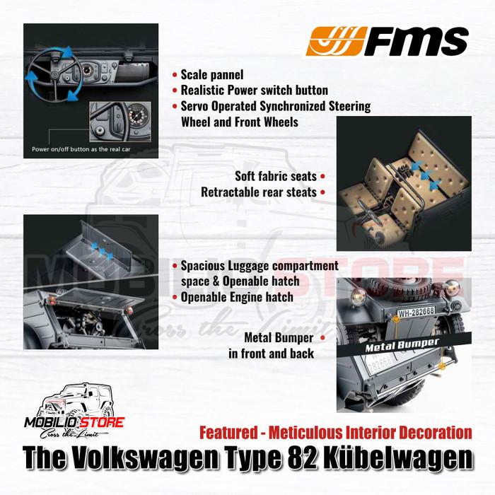 FMS Volkswagen Tipe 82 Kubelwagen Skala 1:12 RTR RC Car Crawler