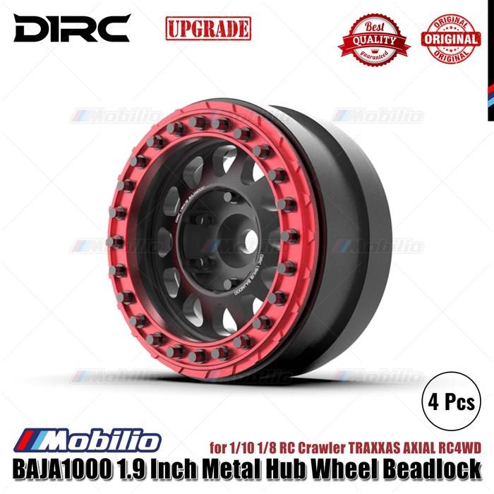 D1RC BAJA1000 Velg Logam Hub Beadlock 1.9 Inci untuk Crawler RC 1/10 1/8 TRAXXAS AXIAL RC4WD Bagian Peningkatan