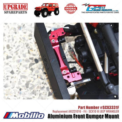 GPM Part #SCX3331F Aluminium Front Bumper Mount Upgrade Axial SCX10 III Jeep Wrangler AXI231016 Replacement