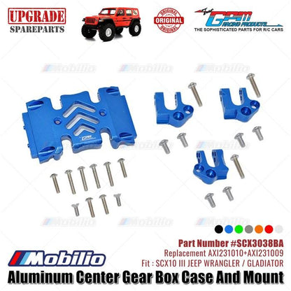 GPM Part #SCX3038BA Center Gear Box Case Skid Plate Mount Axial SCX10 III Wrangler Gladiator AXI231010 AXI231009 Replacement  Remote Control