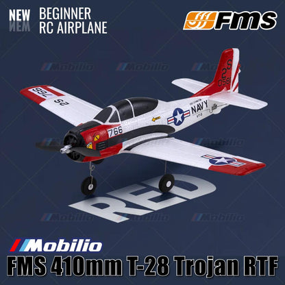 Pesawat RC Mikro FMS 410mm T-28 Trojan RTF Mudah Diterbangkan untuk Pemula