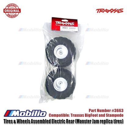 Traxxas Part #3663 Tires & Wheels Assembled Electric Rear Terra Groove Dual Profile RC Bigfoot Stampede Monster Truck
