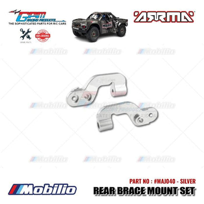 GPM Part #MAJ040 Aluminum Rear Brace Mount Set Arrma Mojave Big Rock 6S BLX Desert Monster Truck  Remote Control