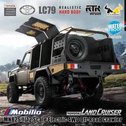 MN82S 1/12 Scale Electric 4WD Off-Road Crawler Toyota Land Cruiser LC79 Car Adventure  Remote Control