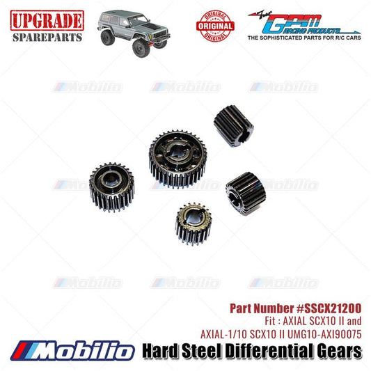 GPM Part #SSCX21200 Hard Steel Differential Gears Set RC Axial SCX10 II Crawler Adventure