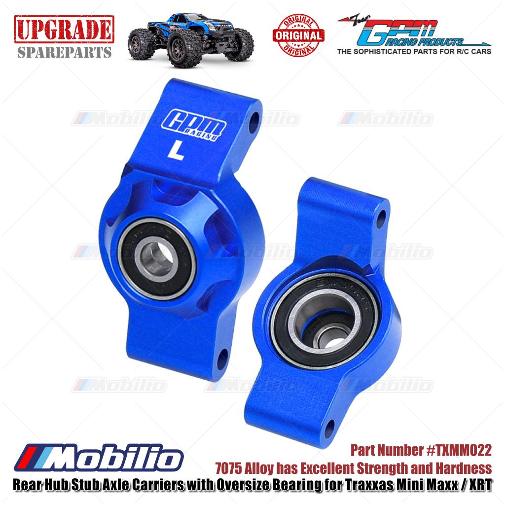 GPM Part #TXMM022 7075 Alloy Rear Hub Stub Axle Carriers with Oversize Bearing for Traxxas Mini Maxx / Mini XRT