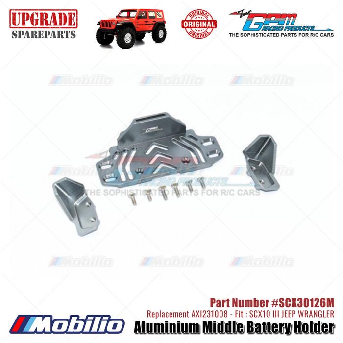 GPM Part #SCX30126M Aluminium Middle Battery Holder Upgrade Axial SCX10 III Jeep Wrangler AXI231008 Replacement