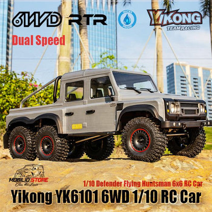 Yikong YK6101 1/10 Scale RC Car 6x6 RTR Defender Flying Huntsman Body