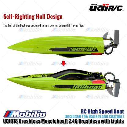 UDIR/C UDI018 Brushless Muscleboat! 2.4G Brushless with Lights RC High Speed Boat RTR