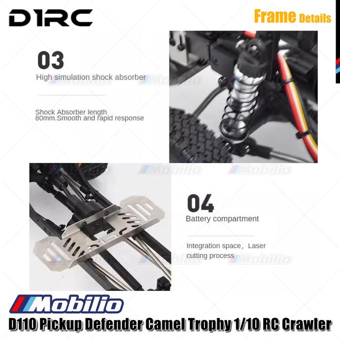 D1RC D110 Pickup Defender Camel Trophy 1/10 Scale 334mm Wheelbase RC Crawler Car Adventure