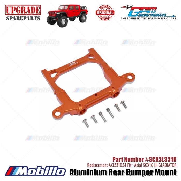 GPM Part #SCX3L331R Aluminium Rear Bumper Mount Upgrade RC Axial SCX10 III Jeep Gladiator  Remote Control Toy
