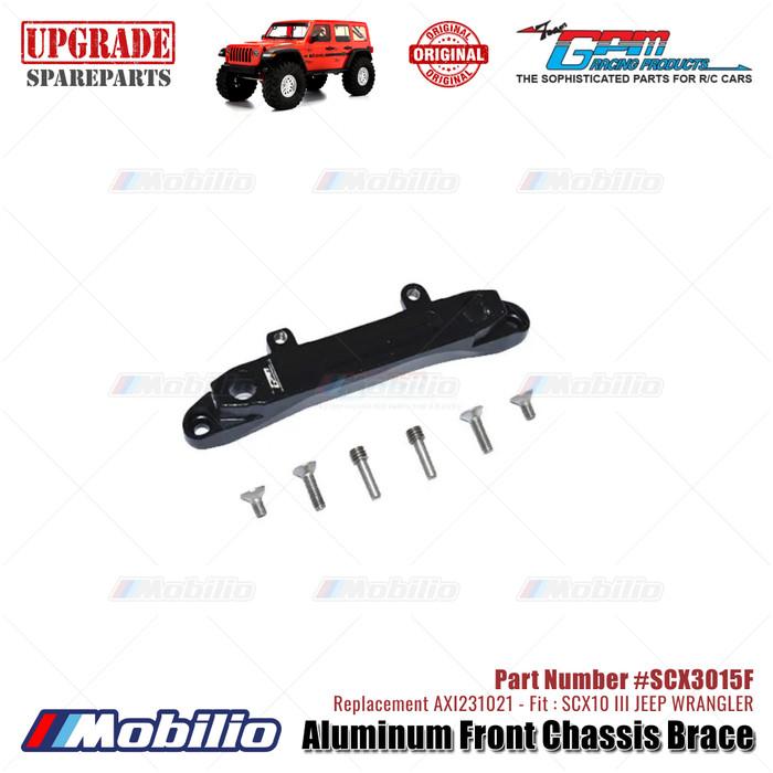 GPM Part #SCX3015F Aluminum Front Chassis Brace Upgrade Axial SCX10 III Jeep Wrangler AXI231021 Replacement
