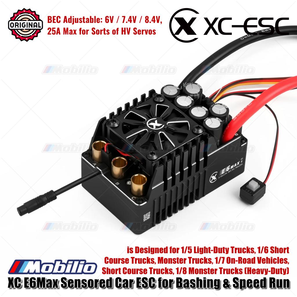 XC-ESC E6 MAX Brushless Sensored ESC untuk Mobil RC LiPo 3-8S 550A Kontinu BEC 8A 25A Puncak