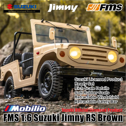 FMS 1/6 JIMNY RS Model Coklat 2.4G Bodi Keras Mobil RC Presisi 4wd Crawler Adventure RTR