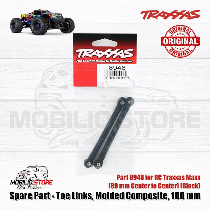Traxxas Part #8948 Pair of 100 mm (89 mm center to center) black molded composite toe links for Maxx, Maxx Slash, Maxx Ultimate
