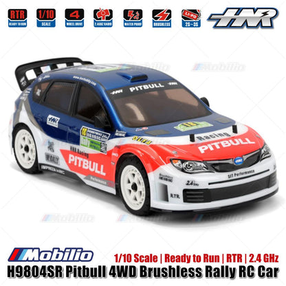 HNR H9804SR Pitbull 4WD Brushless Rally RC Car 1/10 Scale Ready to Run RTR 2.4 GHz