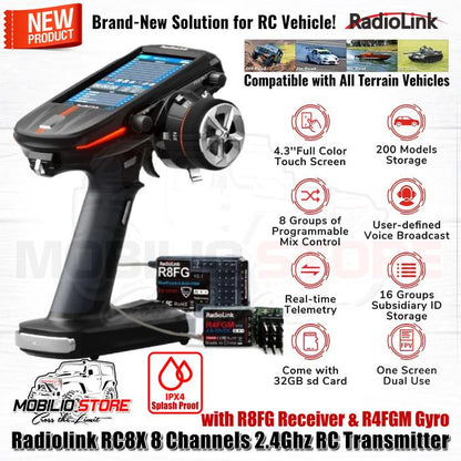 Radiolink RC8X 8 Channels 2.4Ghz RC Transmitter w/ R8FG Gyro Receiver