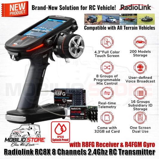 Radiolink RC8X 8 Channels 2.4Ghz RC Transmitter w/ R8FG Gyro Receiver