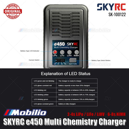 SKYRC #SK-100122 e450 Multi Chemistry Charger 2-4s LiPo / LiFe / LiHV · 6-8s NiMH