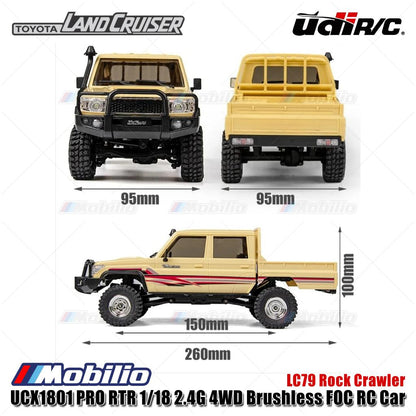 UDIR/C UCX1801 PRO LC79 Rock Crawler RTR 1/18 2.4G 4WD Brushless FOC RC Car