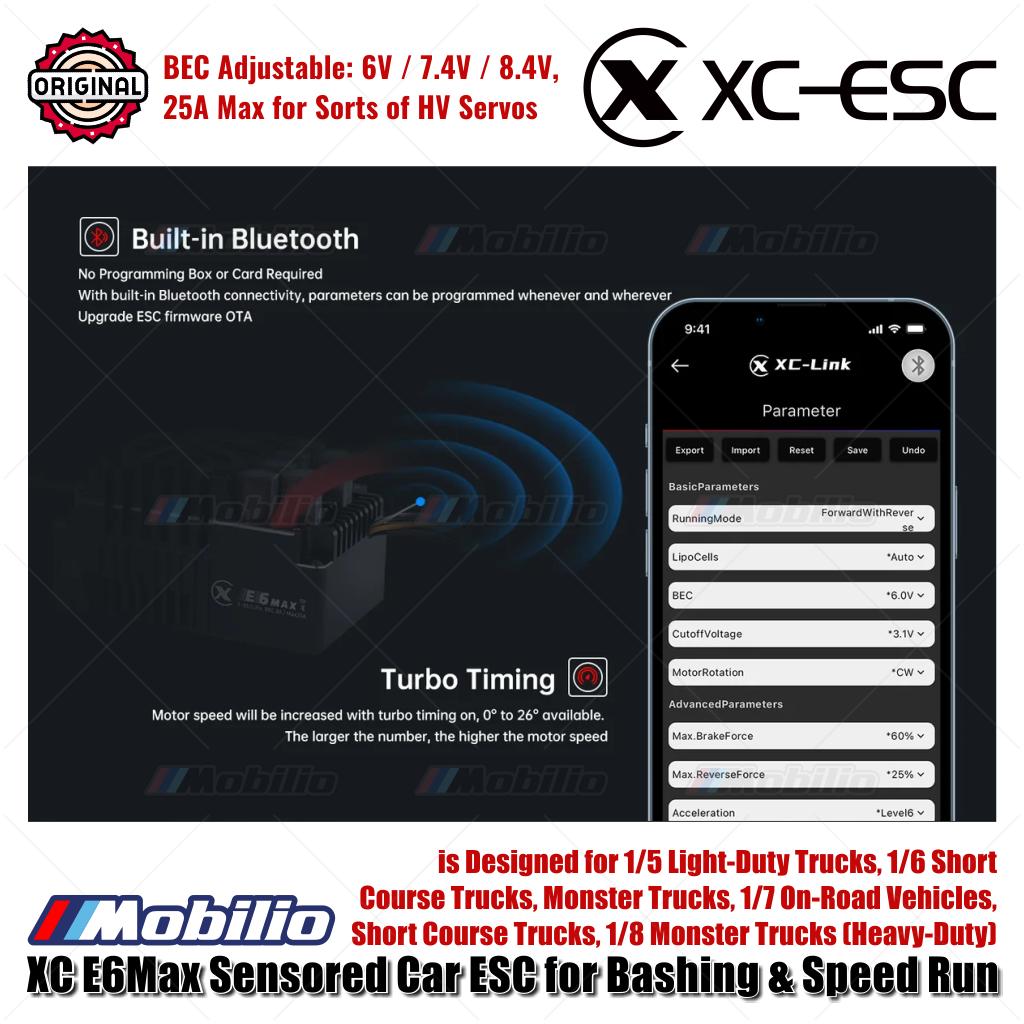 XC-ESC E6 MAX Brushless Sensored ESC untuk Mobil RC LiPo 3-8S 550A Kontinu BEC 8A 25A Puncak