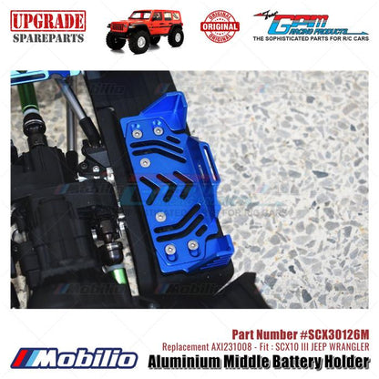 GPM Part #SCX30126M Aluminium Middle Battery Holder Upgrade Axial SCX10 III Jeep Wrangler AXI231008 Replacement