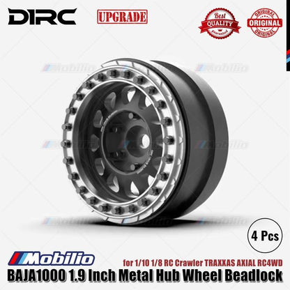 D1RC BAJA1000 Velg Logam Hub Beadlock 1.9 Inci untuk Crawler RC 1/10 1/8 TRAXXAS AXIAL RC4WD Bagian Peningkatan