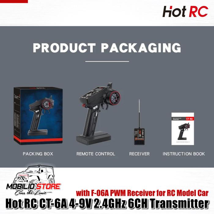 HotRC CT-6A 4-9V 2.4GHz 6CH Transmitter with F-06A PWM Receiver for RC