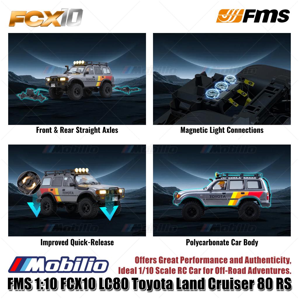 Mobil RC FMS 1:10 FCX10 LC80 Toyota Land Cruiser 80 RS untuk Petualangan Off-Road Crawler