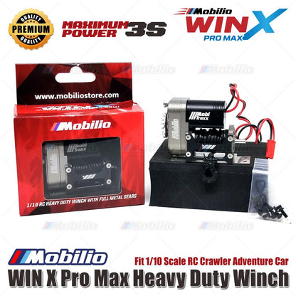 Mobilio WIN X Pro Max Heavy Duty Winch Pas untuk Mobil Petualangan RC Crawler Skala 1/10