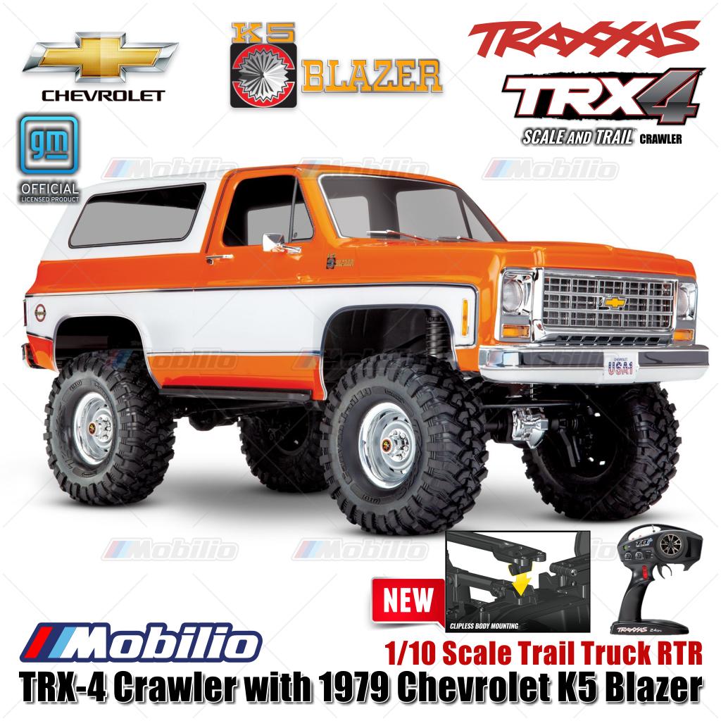 Traxxas 82276-4 TRX-4 1979 Chevrolet K5 Blazer 4X4 Skala 1/10 Truk Trail TRX4 RC Crawler Petualangan Tanpa Klip