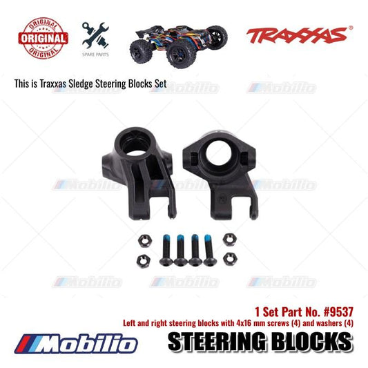 Traxxas Part #9537 Left and Right Steering Blocks With 4x16 mm Screws (4) and Washers (4) for RC Sledge