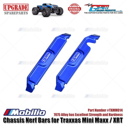 GPM Part #TXMM014 7075 Alloy Chassis Nerf Bars for RC Traxxas Mini Maxx / Mini XRT