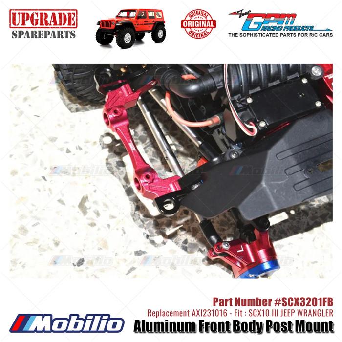 GPM Part #SCX3201FB Aluminum Front Body Post Mount Axial SCX10 III Jeep Wrangler AXI231016 Replacement