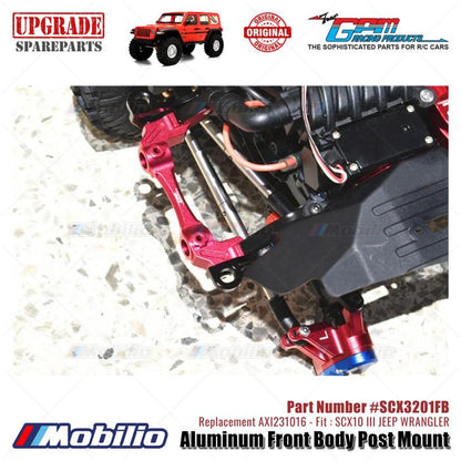 GPM Part #SCX3201FB Aluminum Front Body Post Mount Axial SCX10 III Jeep Wrangler AXI231016 Replacement