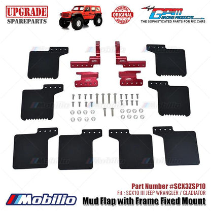 GPM Part #SCX3ZSP10 Mud Flap Decoration Axial SCX10 III Jeep Wrangler - Gladiator