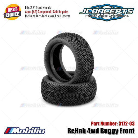 JConcepts #3172-03 ReHab 4wd Buggy Front Aqua (A2) Compound Fits 2.2" Front Wheels