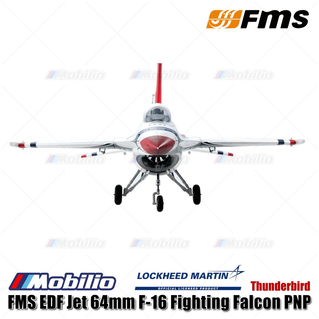Pesawat Model RC Aero FMS EDF Jet 64mm F-16 Fighting Falcon PNP Thunderbird Blue Thunder