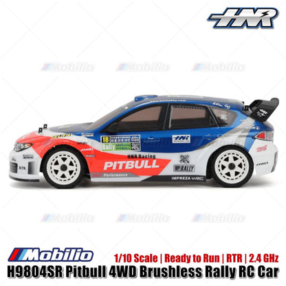 HNR H9804SR Pitbull 4WD Brushless Rally RC Car 1/10 Scale Ready to Run RTR 2.4 GHz