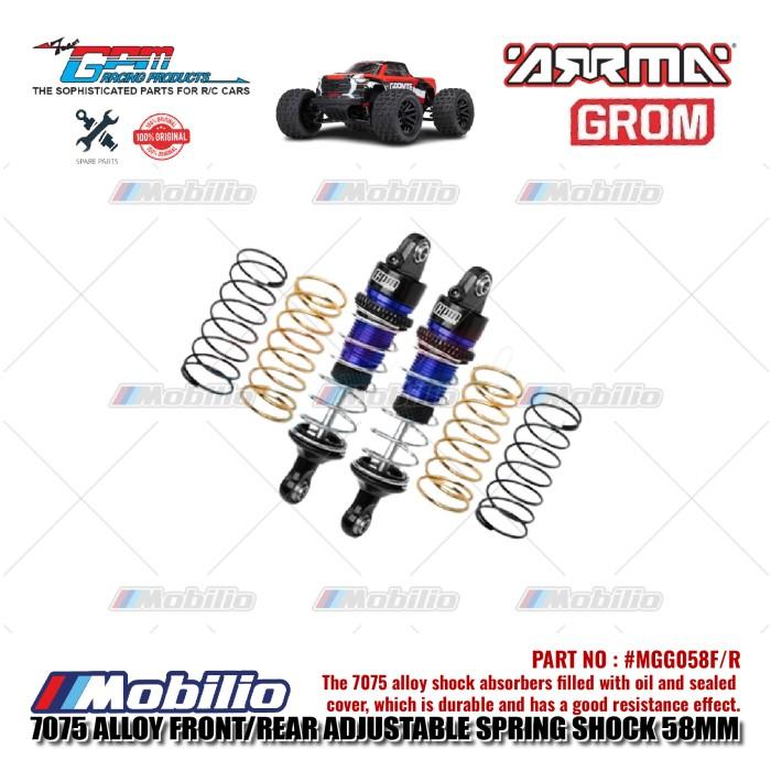 GPM Part #MGG058F/R 7075 Alloy Front/Rear Adjustable Spring Shock 58mm RC Arrma Mini Granite Typhon Mojave Mega Grom 4x4