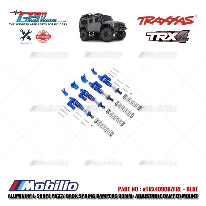 GPM Part #TRX4090BZFRL Aluminum L-shape Piggy Back Spring Dampers 90mm Adjustable Damper Mount Traxxas TRX-4 Crawler