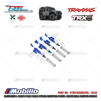 GPM Part #TRX4090BZFRL Aluminum L-shape Piggy Back Spring Dampers 90mm Adjustable Damper Mount Traxxas TRX-4 Crawler
