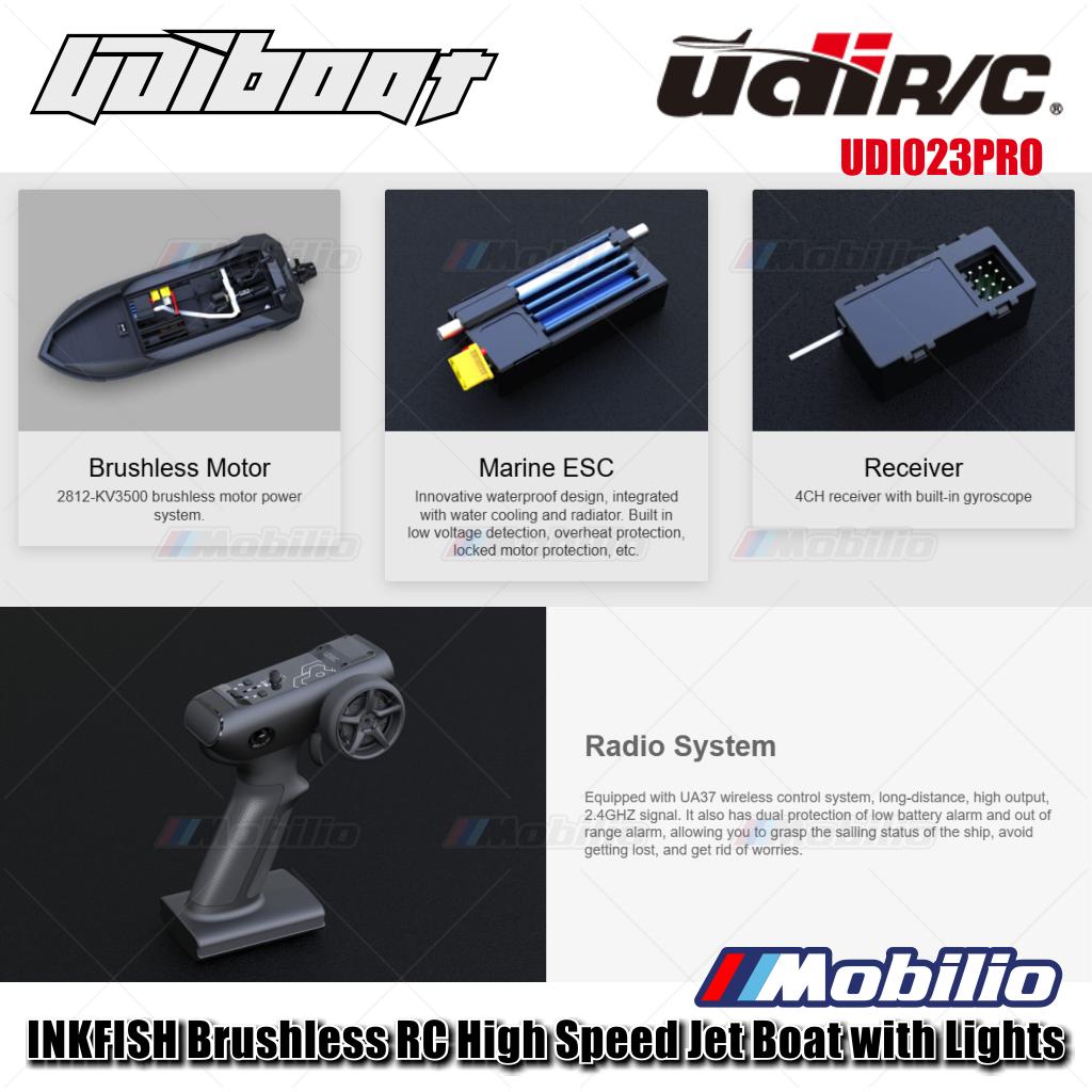 UDIR/C UDI023PRO INKFISH Brushless RC High Speed Jet Boat with Lights
