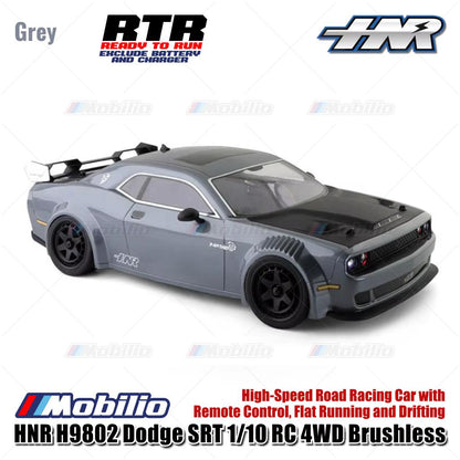 HNR H9802 Panther Dodge SRT 1/10 RC 4WD Brushless High-Speed Road Racing Car with Remote Control Flat Running and Drifting