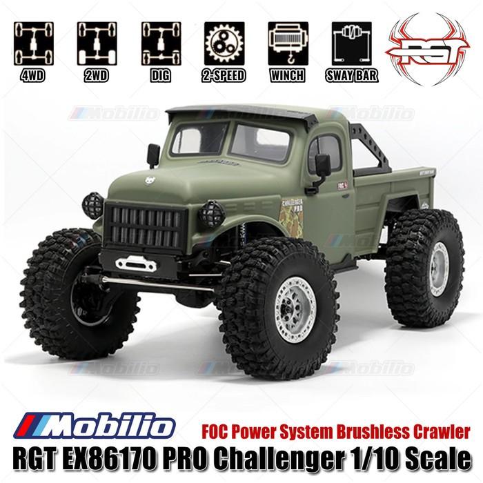 RGT EX86170 PRO Challenger 1/10 2.4G 4WD Mobil RC Brushless Rock Crawler Petualangan Off-Road